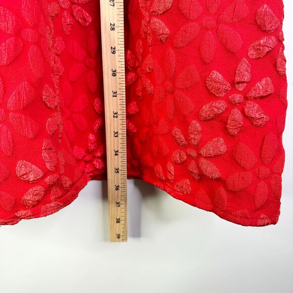 Shein Curve Dress Women 4X Plus Red Floral Texture Mini Babydoll Coquette NWOT - Picture 7 of 10